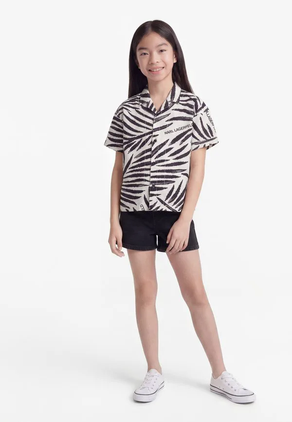 Блузка унисекс на пуговицах Karl Lagerfeld Kids, White/Black