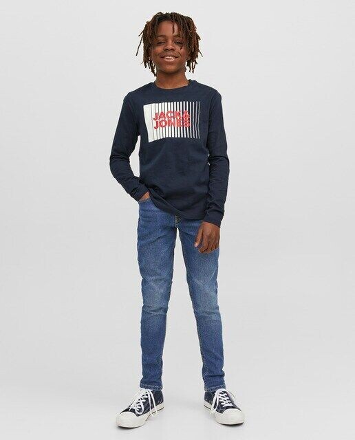 

узкие джинсы для мальчика Jack & Jones, синий