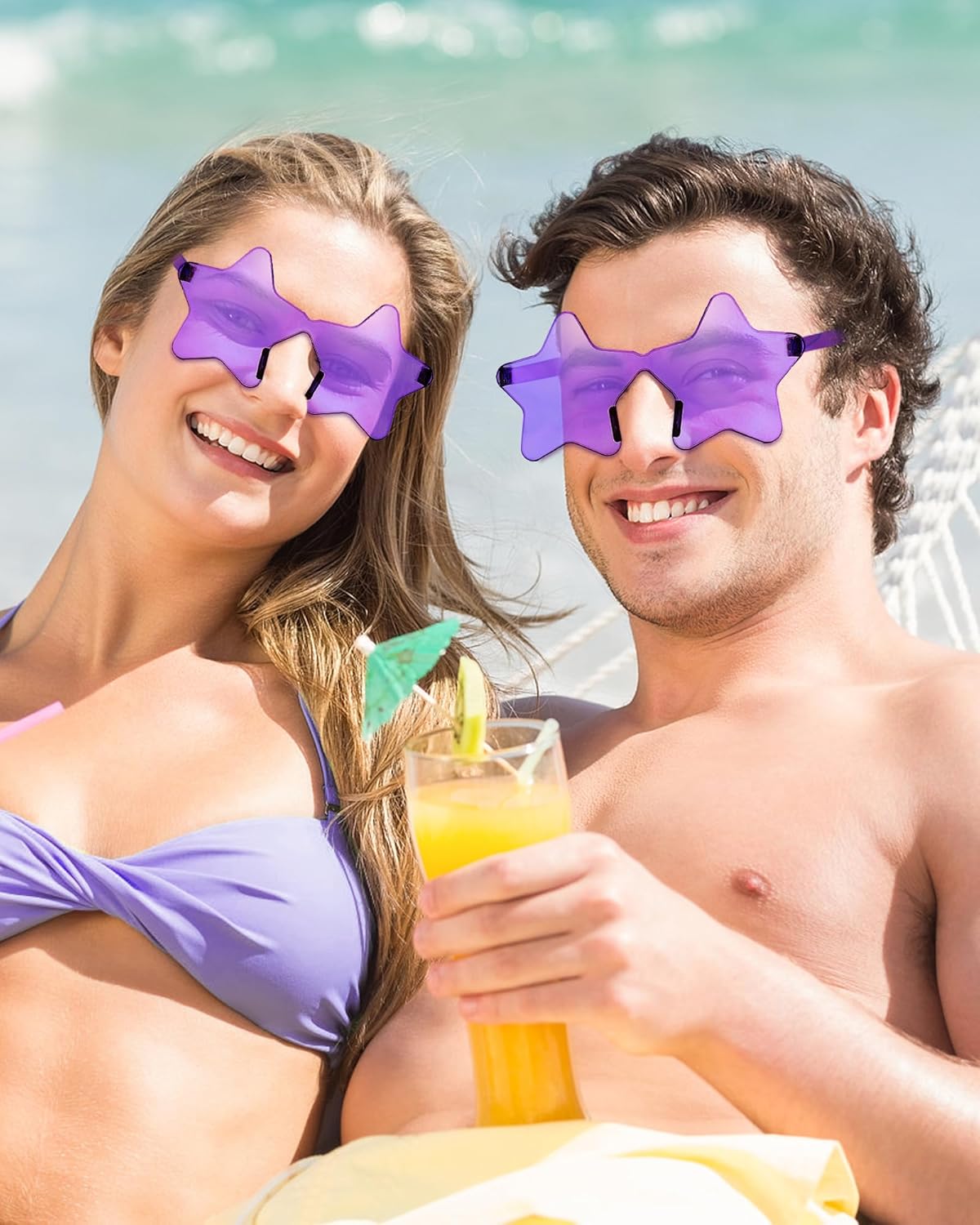 

40 пар солнцезащитных очков без оправы в форме звезды, оптовая продажа, прозрачные очки конфетных цветов в форме звезды для женщин и мужчин, сувениры для вечеринок YWL, Purple