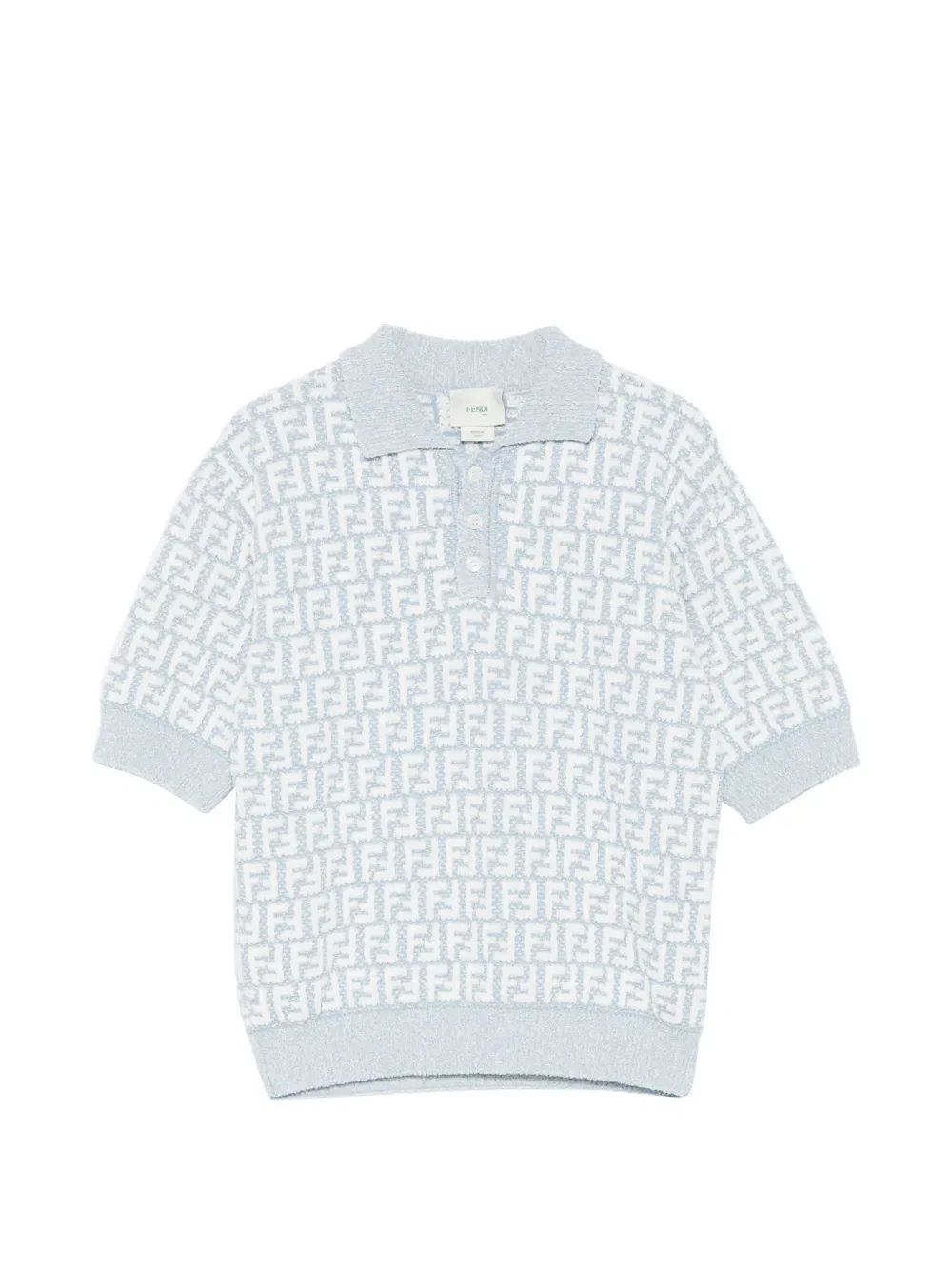 Поло-рубашка с узором Ff Fendi Kids, синий