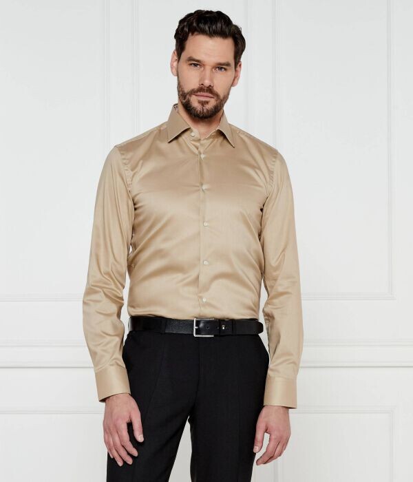 

Рубашка Boss H Hank Kent C3-214 Slim Fit, бежевый