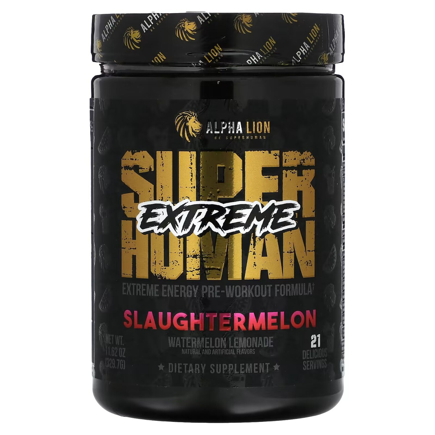

SuperHuman Extreme, Убойная дыня, арбузный лимонад, 11,62 унции (329,7 г) Alpha Lion