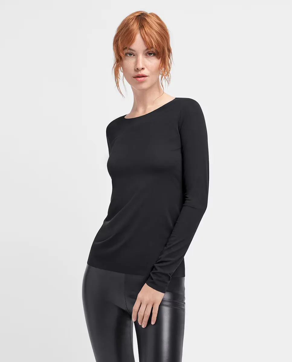 

Свитер Aurora из экологически чистых материалов с матовой отделкой Wolford, черный