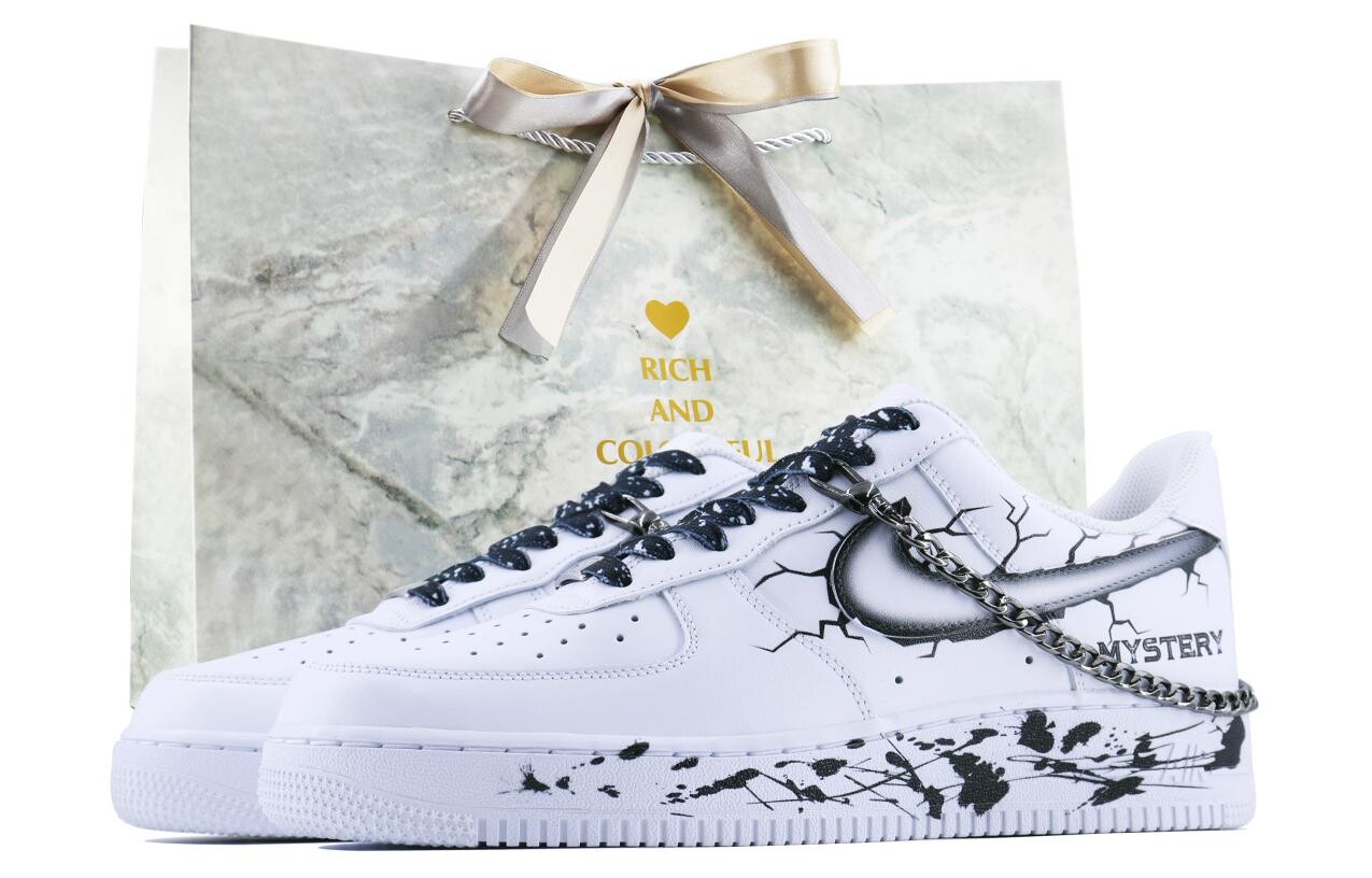 

Кроссовки Nike Air Force 1 Skateboard Shoes Women's Low-Top Black, Белый, Кроссовки Nike Air Force 1 Skateboard Shoes Women's Low-Top Black