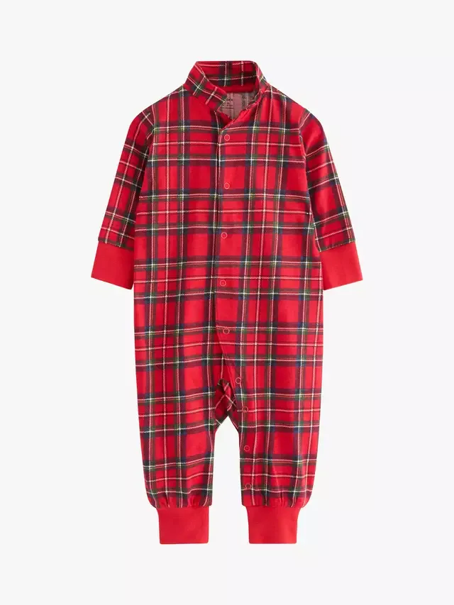 Детский хлопковый комбинезончик в клетку, красный Lindex
