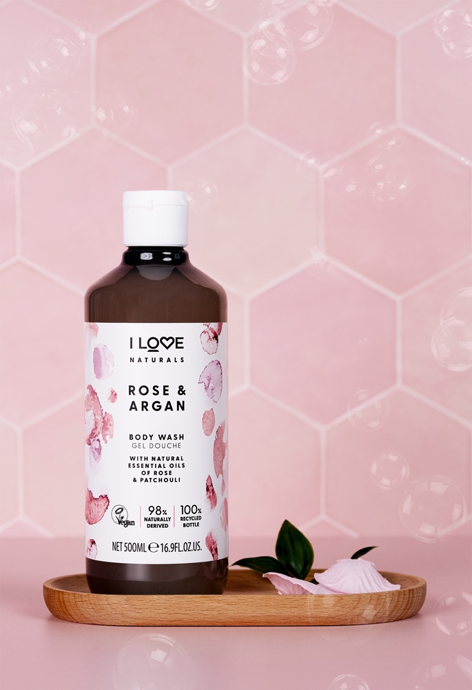 Гель для душа Naturals Rose & Argan с восхитительным ароматом розы I Love, 500 мл — фото 4
