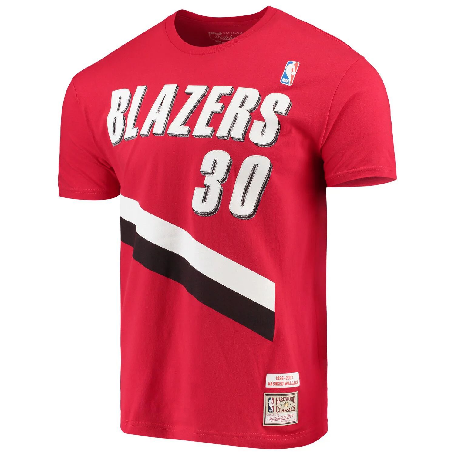 

Мужская футболка Mitchell & Ness Rasheed Wallace Red Portland Trail Blazers Hardwood Classics с именем и номером игрока