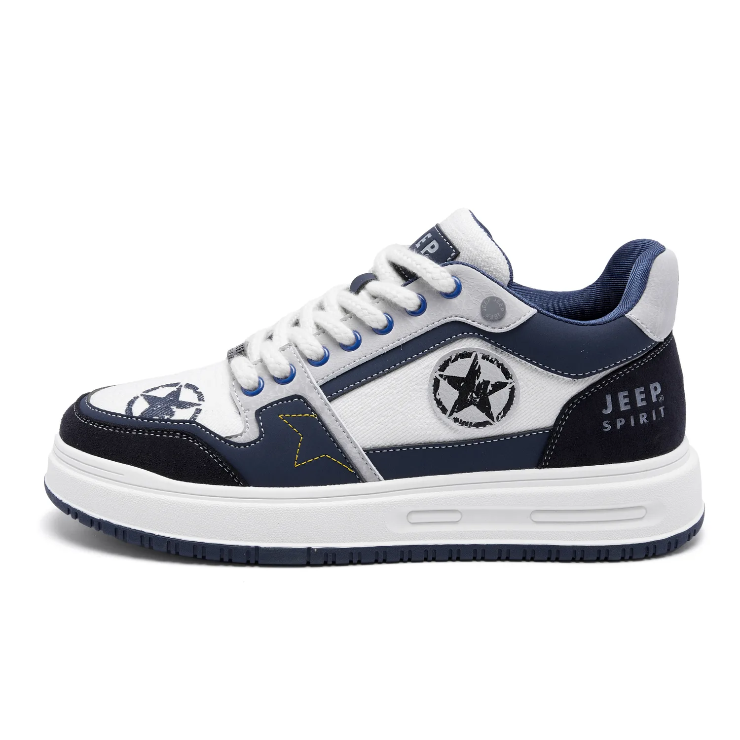 Кроссовки для скейтбординга Darth Vader Abrasion Resistant Lightweight Breathable Height Increasing Low top мужские JEEP SPIRIT, premium feel-polar белый/furious sea синий