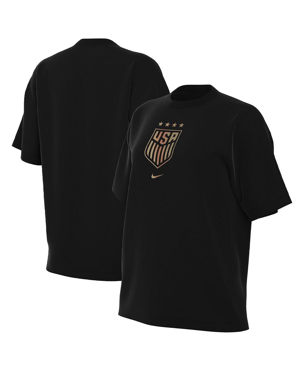 

Женская черная футболка с гербом USWNT Nike, черный