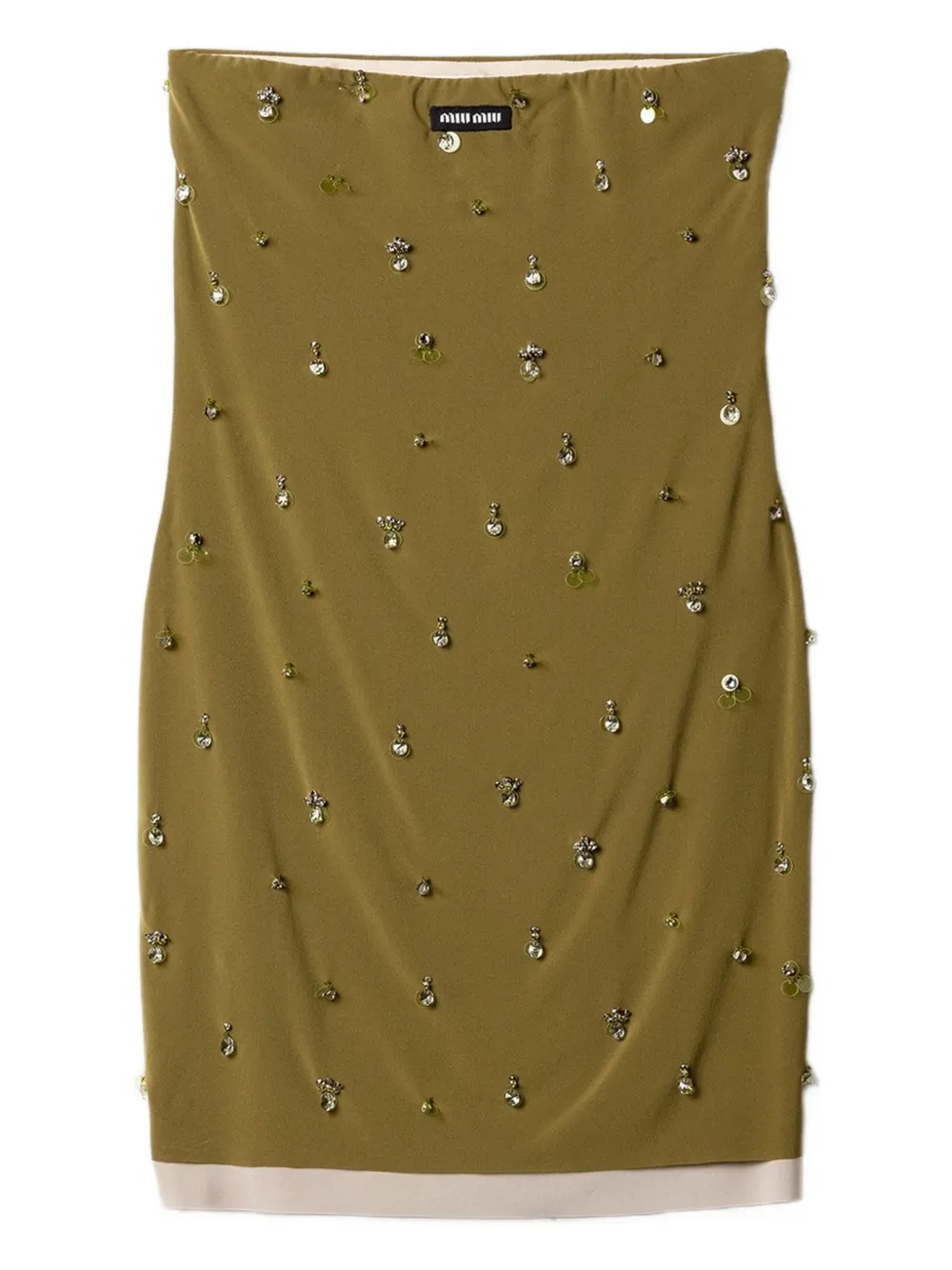 

Вязаное мини-платье с логотипом Miu Miu, зеленый