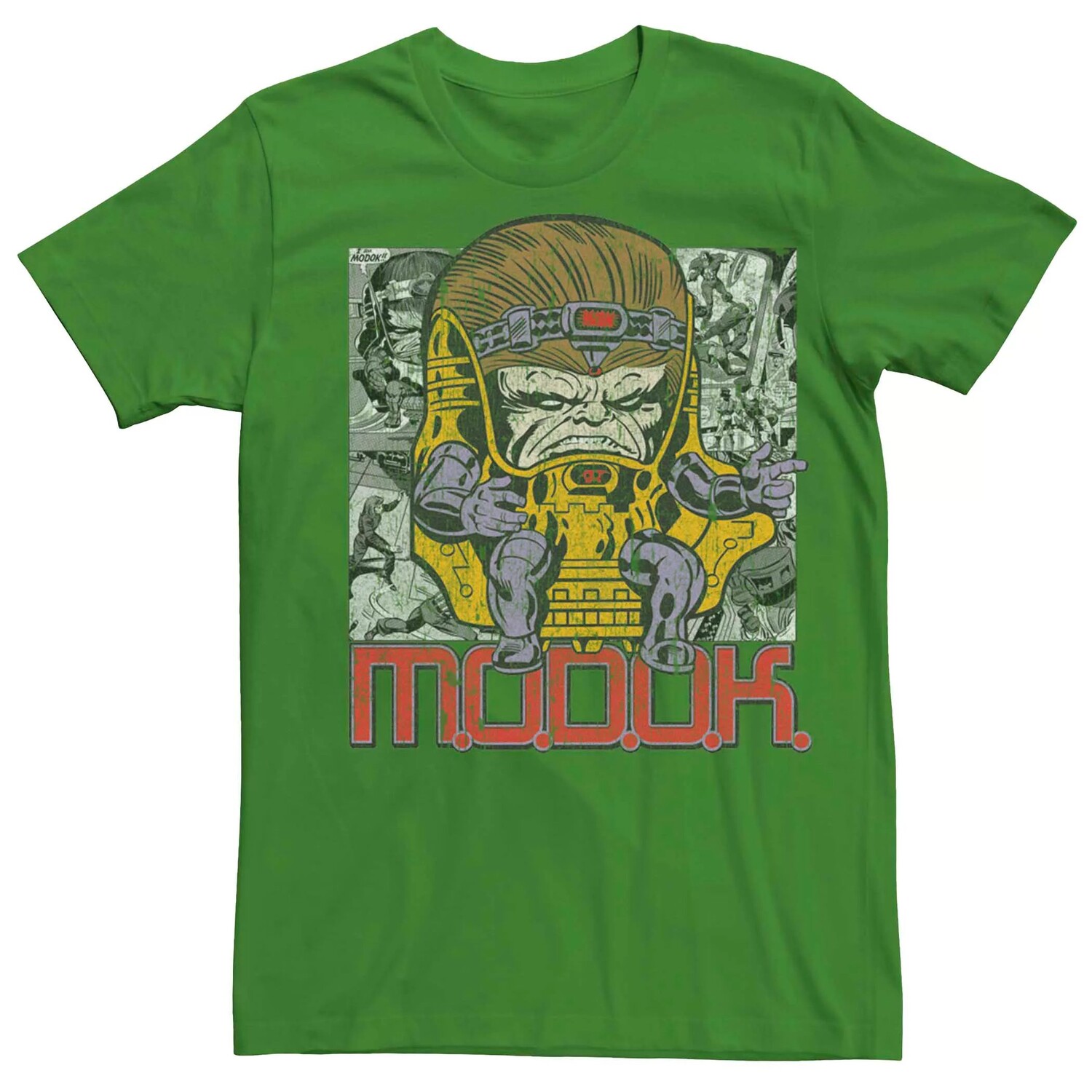 

Мужская винтажная футболка с коллажем в стиле комиксов Marvel's MODOK Licensed Character