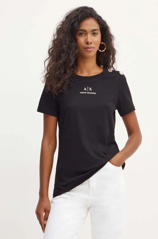 

Хлопковая футболка Armani Exchange, черный