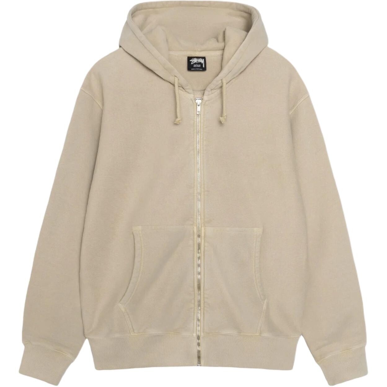 Толстовка с капюшоном Buana Pigment Dyed на молнии Stussy, хаки — фото 4
