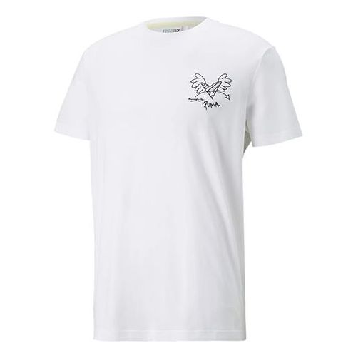 

Футболка x britto t-shirt 'white black' Puma, белый