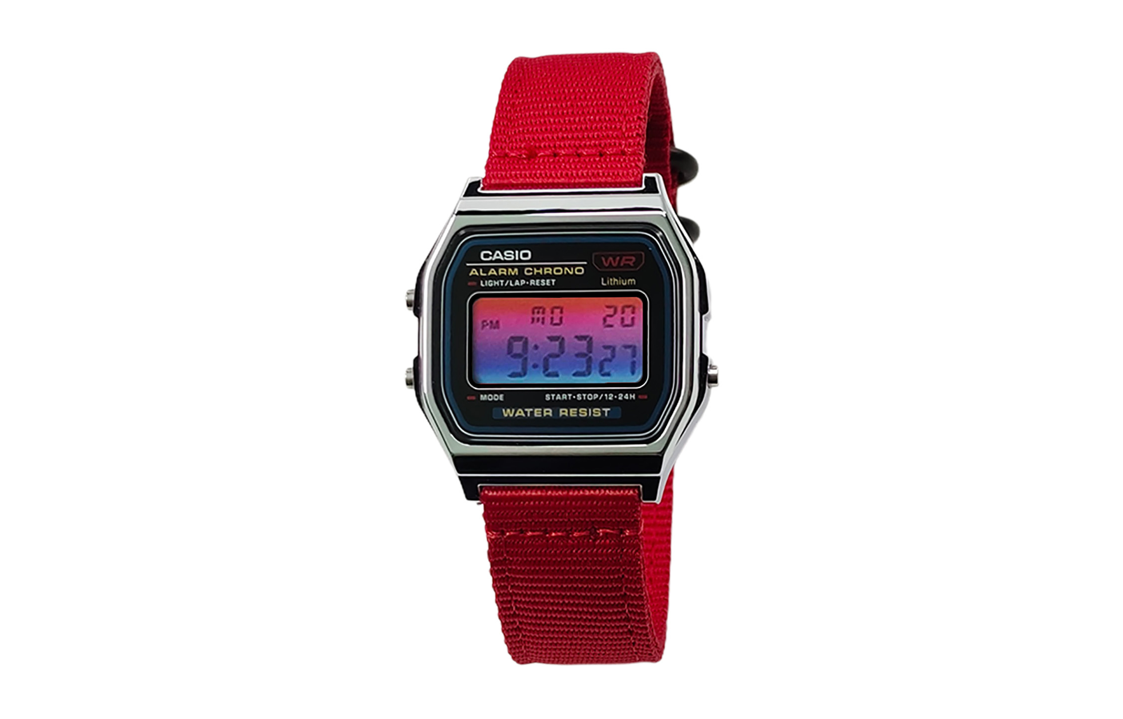 

CASIO Мужские часы Retrofit Series с кварцевым механизмом и нейлоновым ремешком, черный циферблат