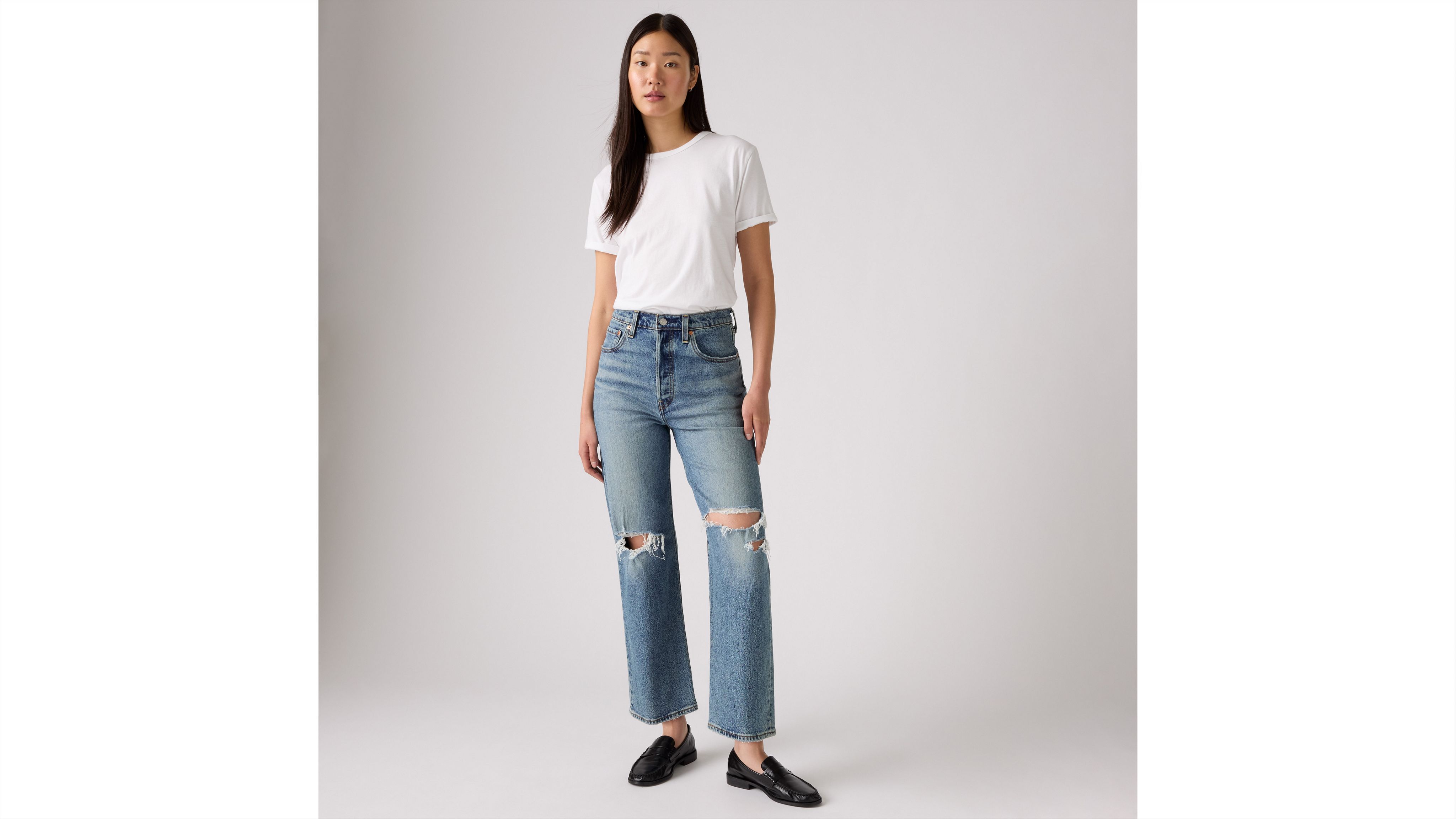 

Джинсы Ribcage Straight Ankle женские Levi's, Queen Mother - Medium Wash