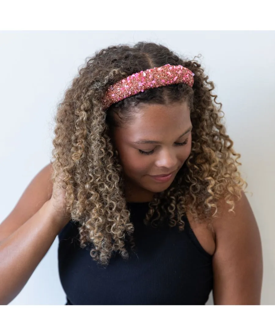 Headbands of Hope Женская повязка на голову "All that Glitters" - Pink + Pink — фото 2