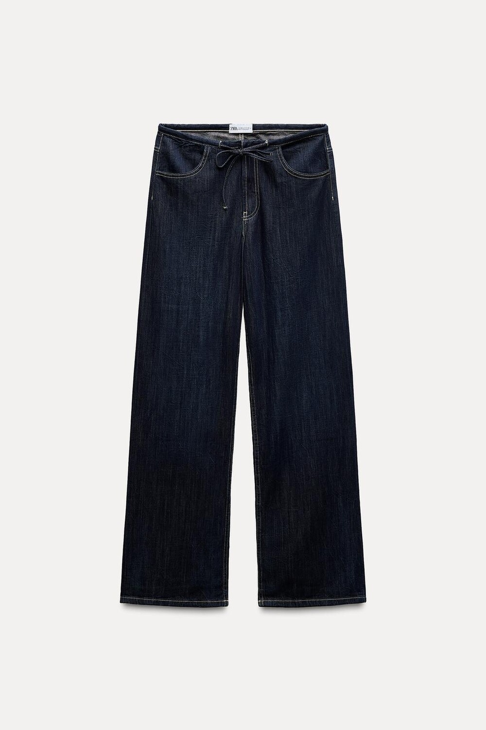 

Джинсы trf с галстуком ZARA, темный индиго