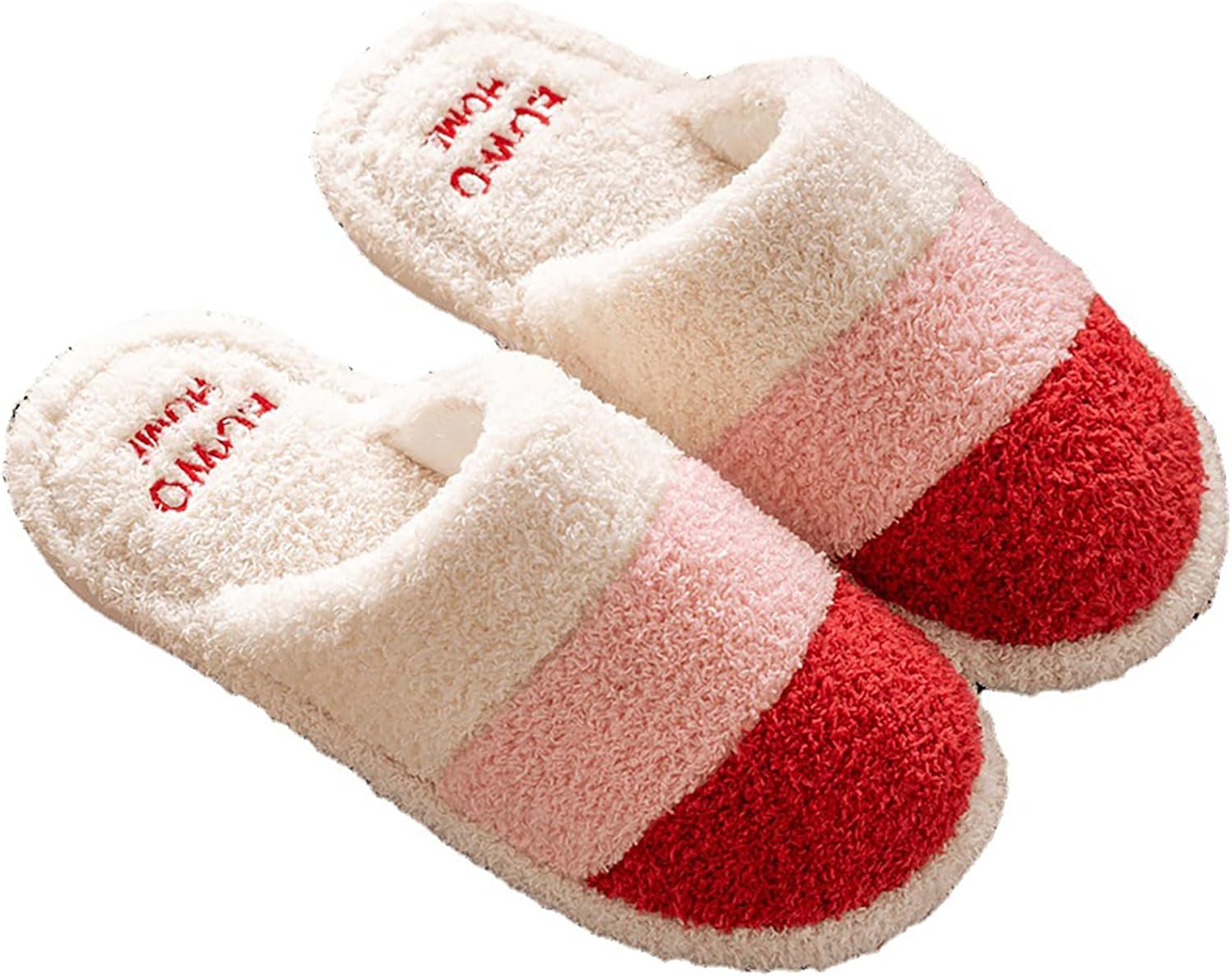 

Мягкие женские и мужские тапочки, уютные тапочки-сабо без шнурков, женская домашняя обувь на мягкой резиновой подошве, плюшевые сабо для спальни Oukisam, красный