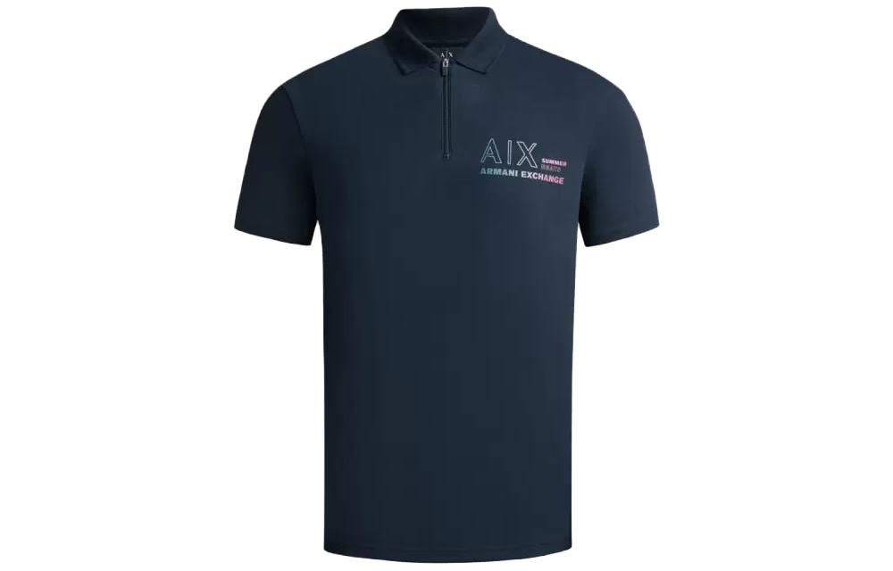 

Футболка поло мужская темно-синяя ARMANI EXCHANGE