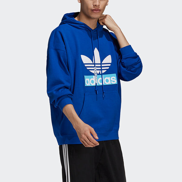 Толстовка adidas originals Big Trfl Logo Pattern Sports Blue, синий — фото 3