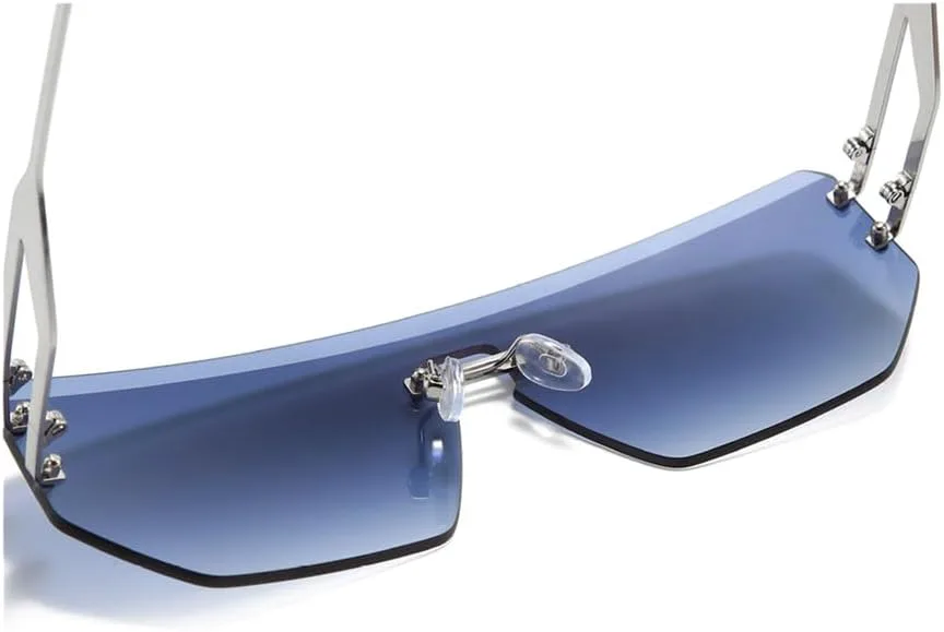 

Женские солнцезащитные очки без оправы с градиентной металлической ажурной оправой, мужские солнцезащитные очки для вождения на открытом воздухе HCPIHF, 2