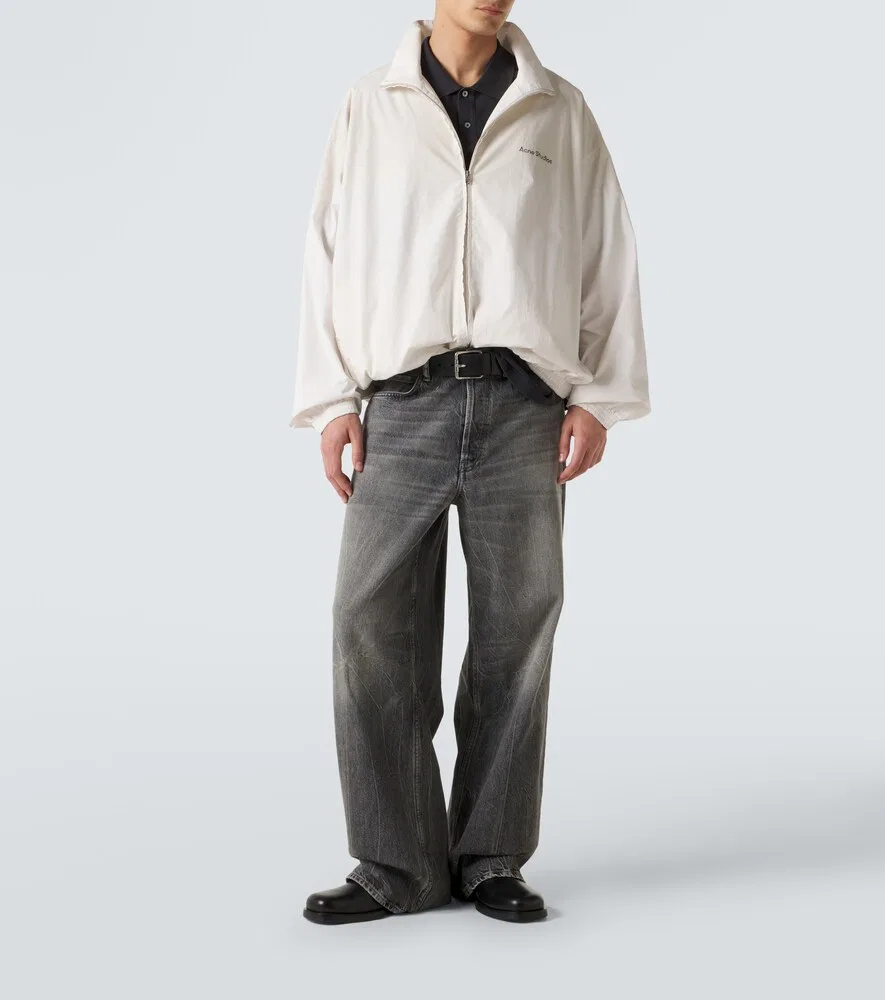Бомбер из хлопкового поплина с логотипом Acne Studios, белый — фото 3