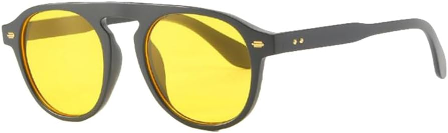 

Винтажные солнцезащитные очки в маленькой оправе для мужчин и женщин, сексуальные, овальной формы, уникальные солнцезащитные очки черного и желтого оттенка для активного отдыха TYUVIVO, Black Yellow