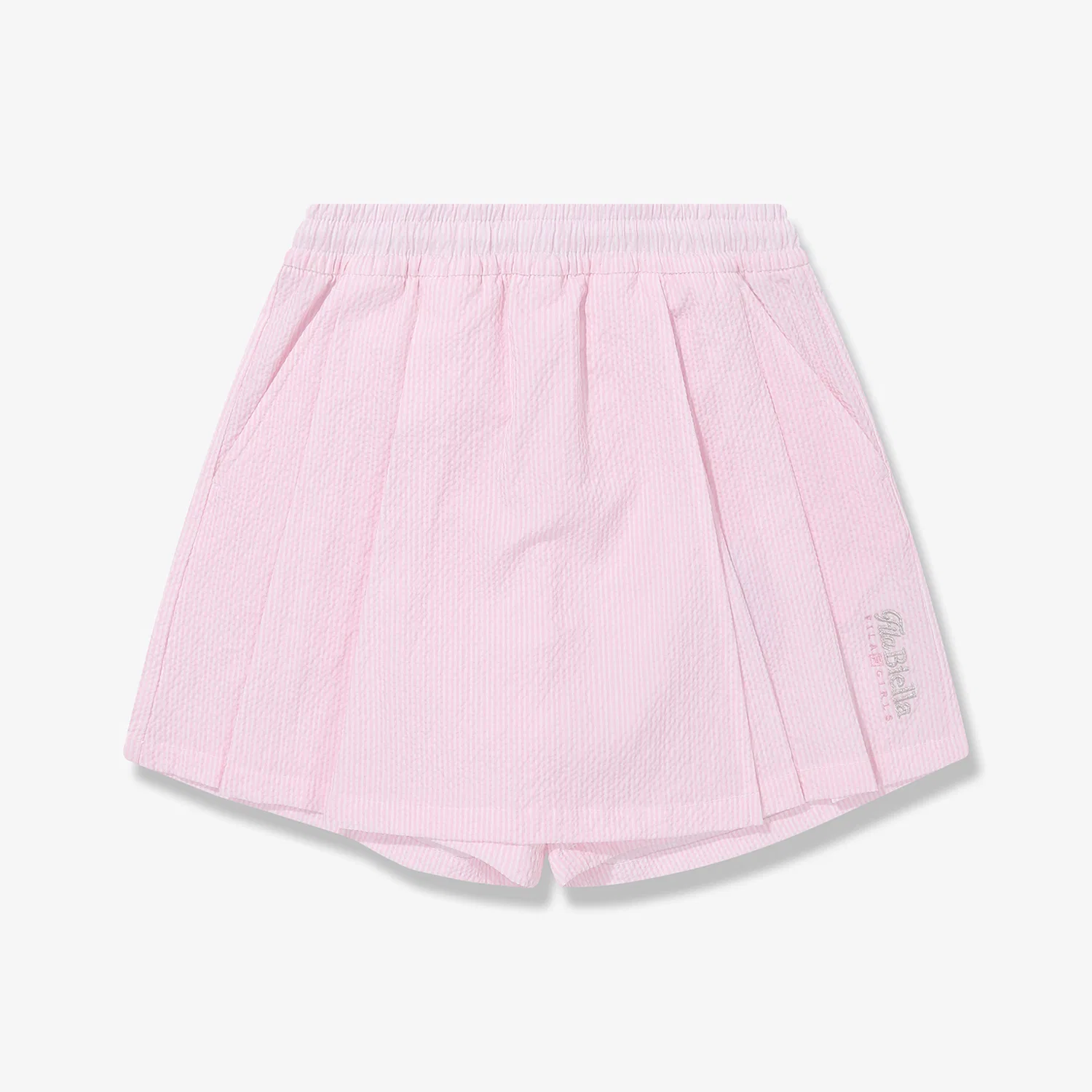 Детские красные шорты плиссе из сирсакера от Fila Kids