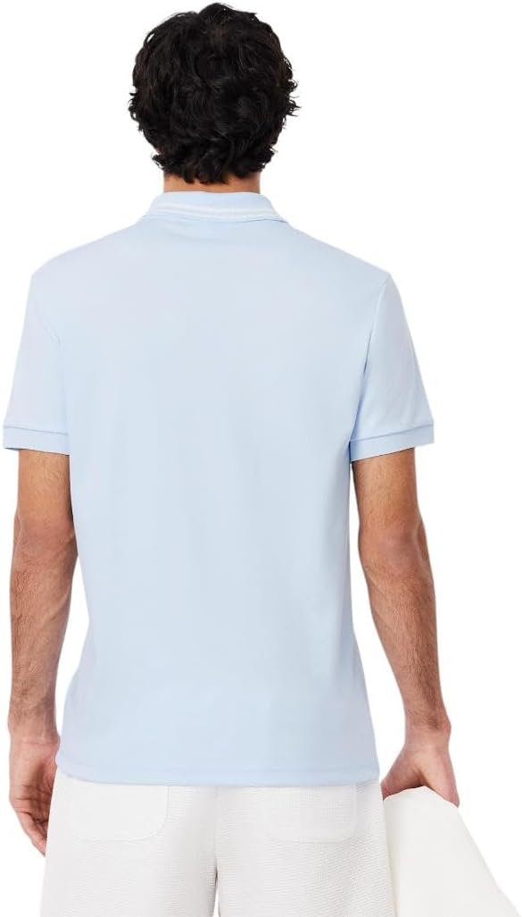 Lacoste мужская сезонная короткая рукавка обычного кроя поло с контрастным воротником, Rill Blue — фото 3