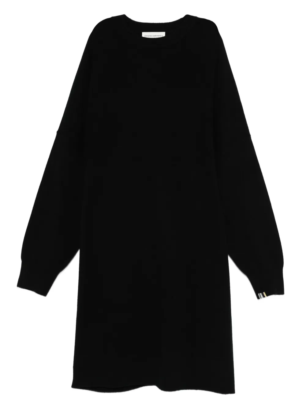 

Платье-свитер с круглым вырезом в рубчик extreme cashmere, черный
