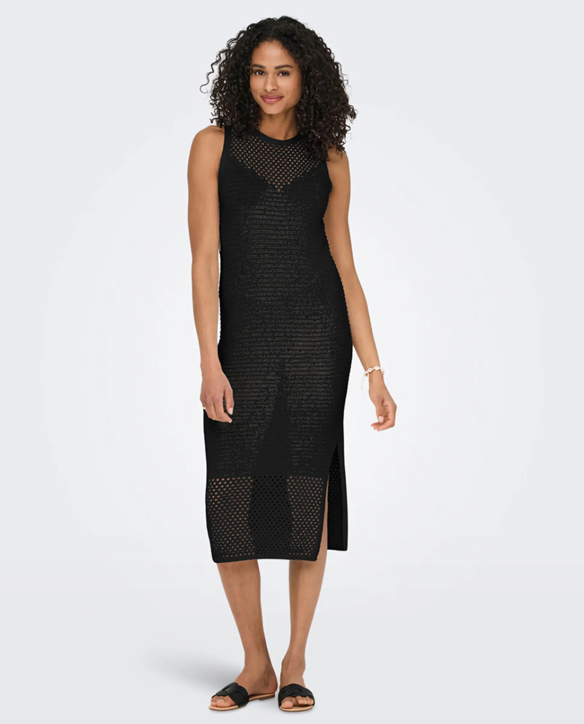 

Длинное облегающее платье из трикотажа Only, черный