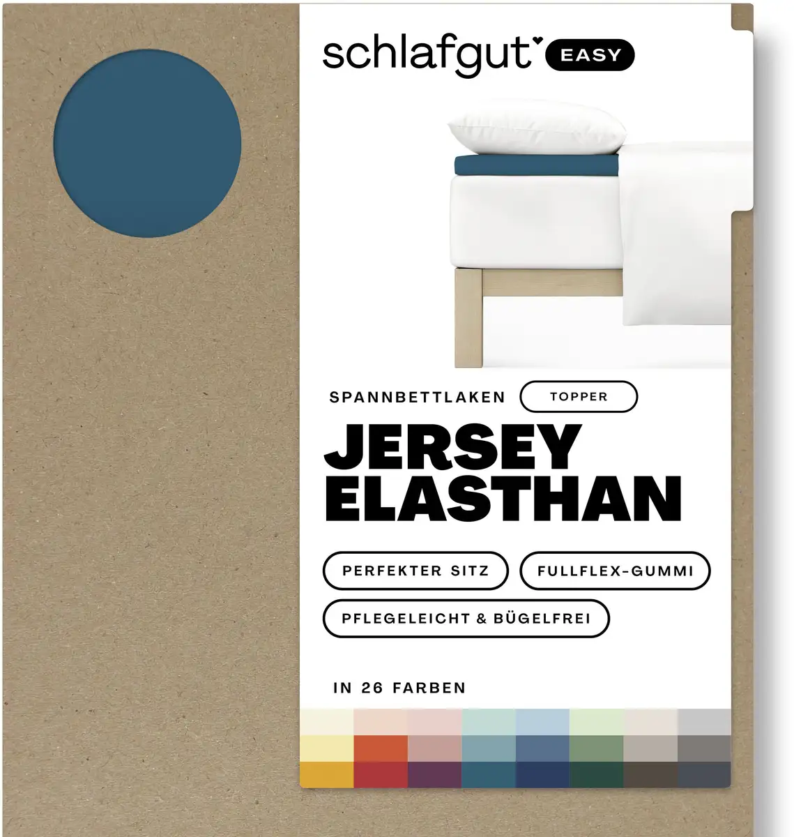 

Простыня Schlafgut "EASY Jersey Elastane Topper", СДЕЛАНО В ЗЕЛЕНОМ цвете от OEKO-TEX 90-100х200-220 см, 1 шт., цвет Petrol Deep