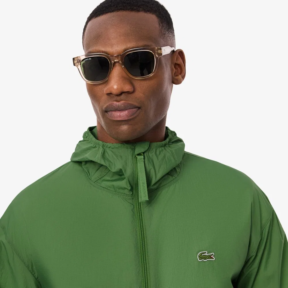 Мужская лёгкая упаковываемая ветровка Lacoste, зелёная — фото 2