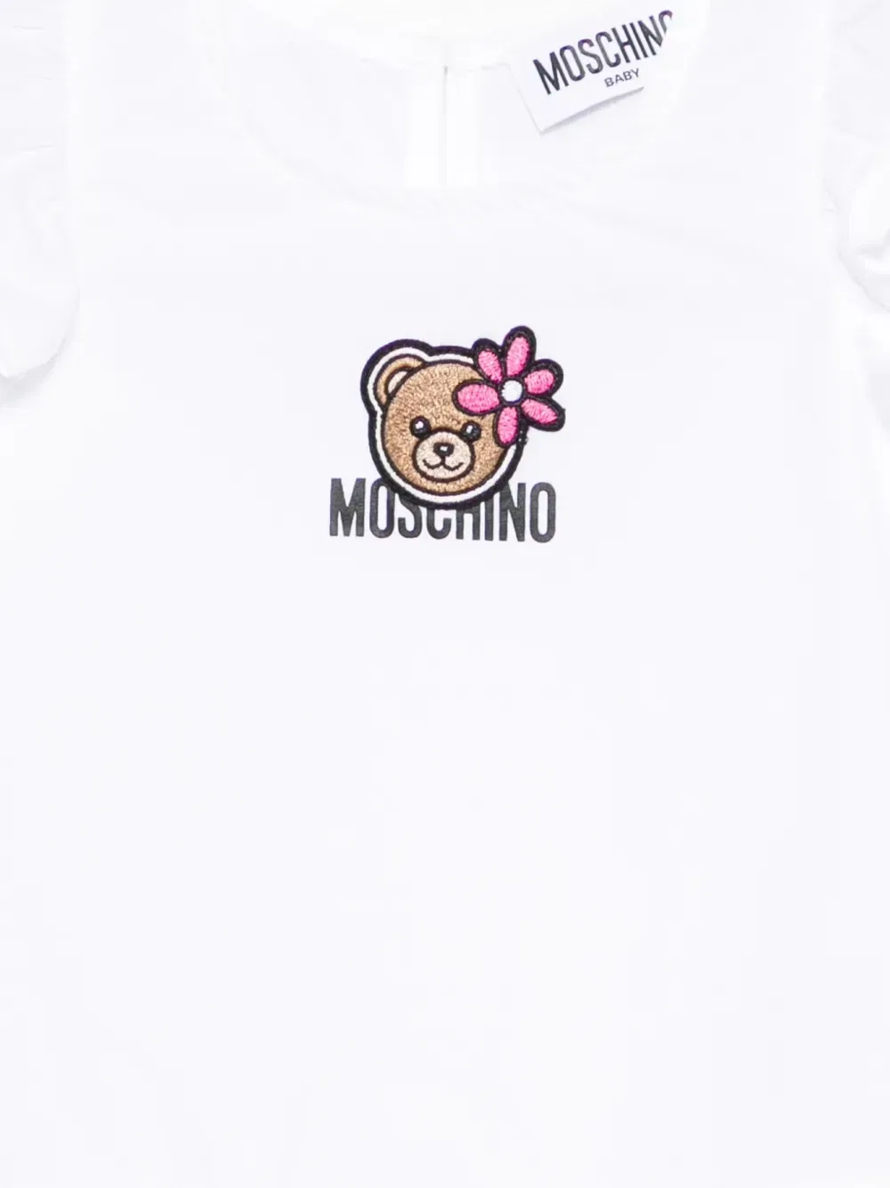 Платье с оборками и вышивкой Moschino Kids, белый — фото 3