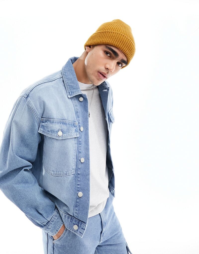 

Синяя джинсовая куртка свободного кроя ASOS DESIGN