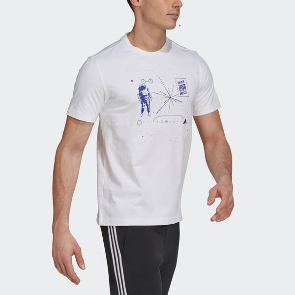 Футболка ub gfx t illu 1 спортивные стильные повседневные спортивные с круглым вырезом с коротким рукавом Adidas, белый — фото 4
