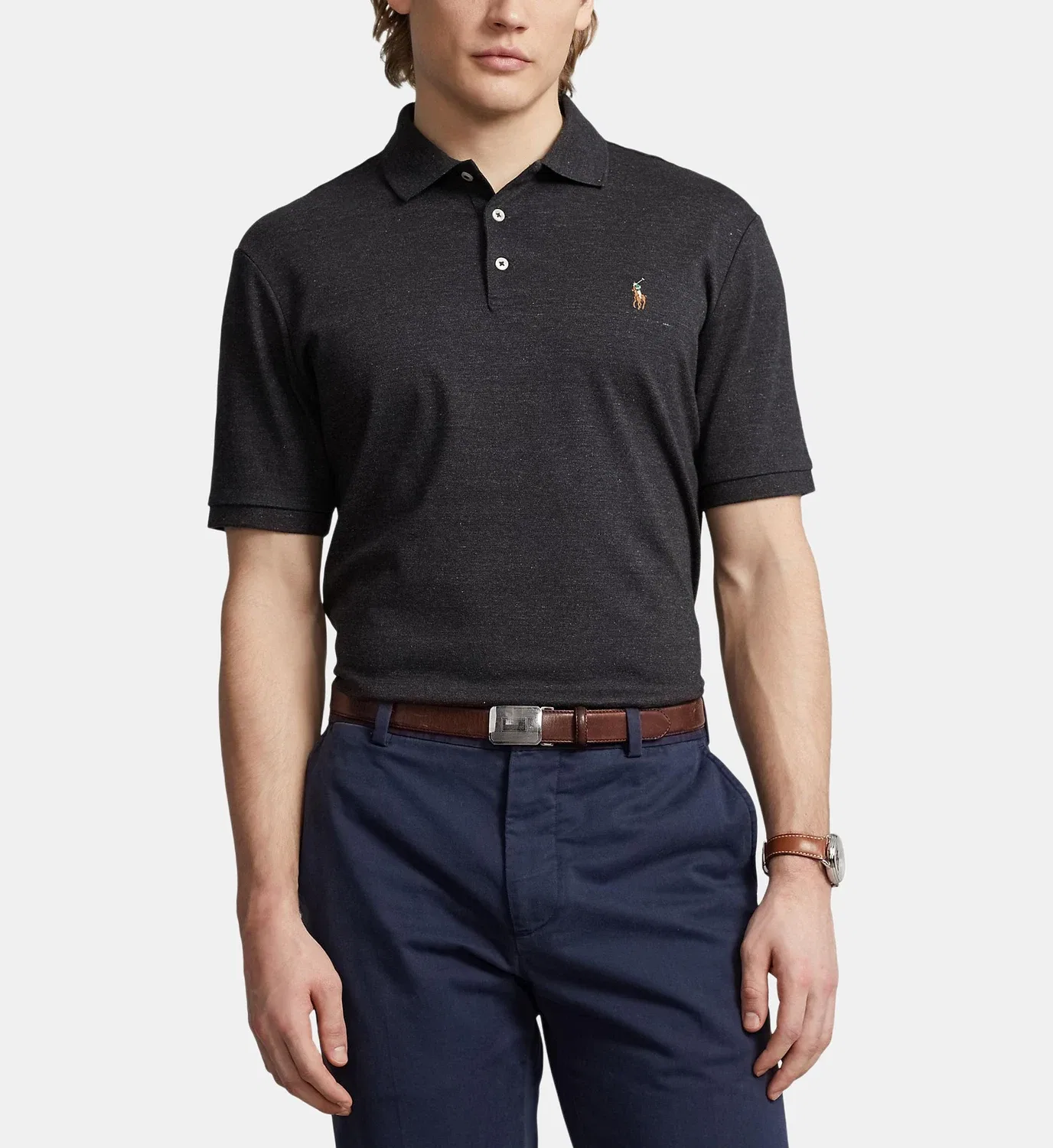 Приталенное поло из пима-хлопка POLO RALPH LAUREN, черный