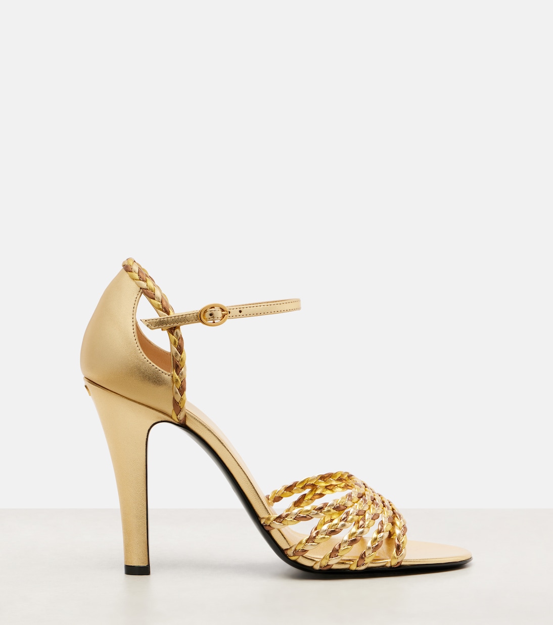 Туфли-лодочки Hi Dolly 105 с плетёным кожаным верхом Valentino Garavani, Antique Brass Light/Old Gold — фото 4