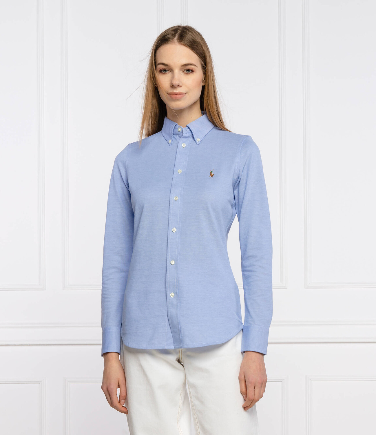 Рубашка POLO RALPH LAUREN heidi slim fit, синий — фото 3