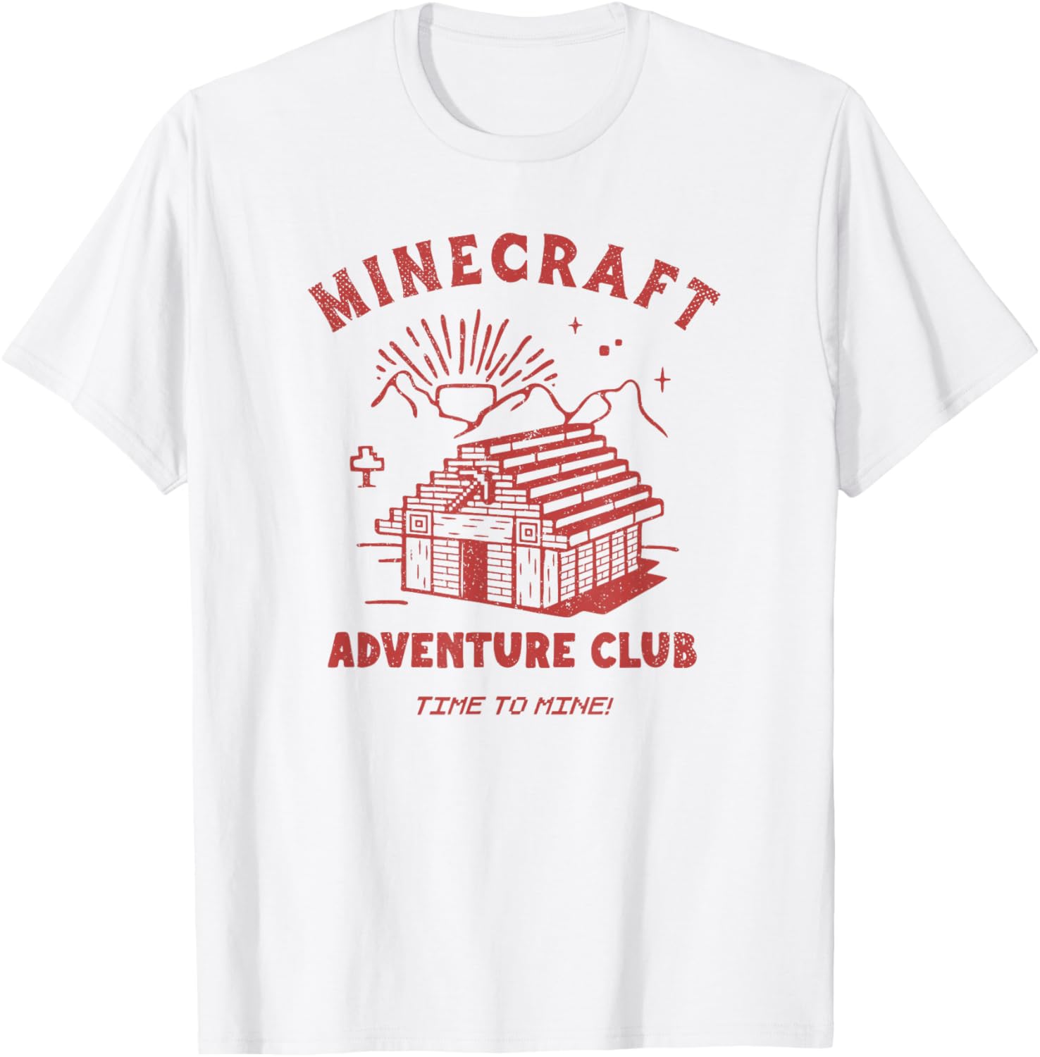 

Футболка Minecraft Adventure Club Время добывать руду! Хижина, белая, размер S