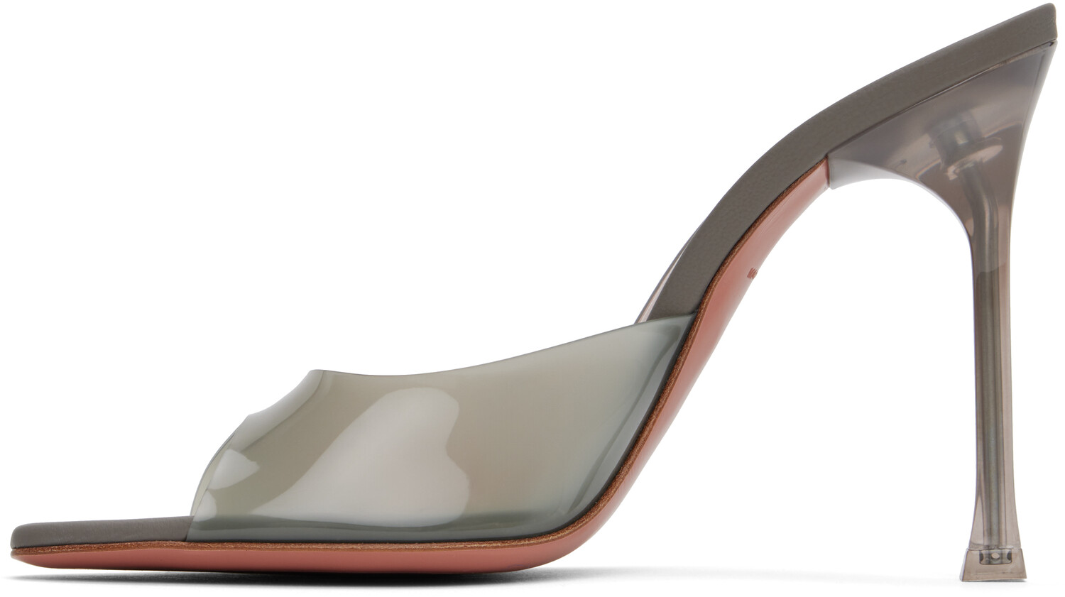 Серые босоножки на каблуке Alexa Glass Slipper 105 Amina Muaddi — фото 3