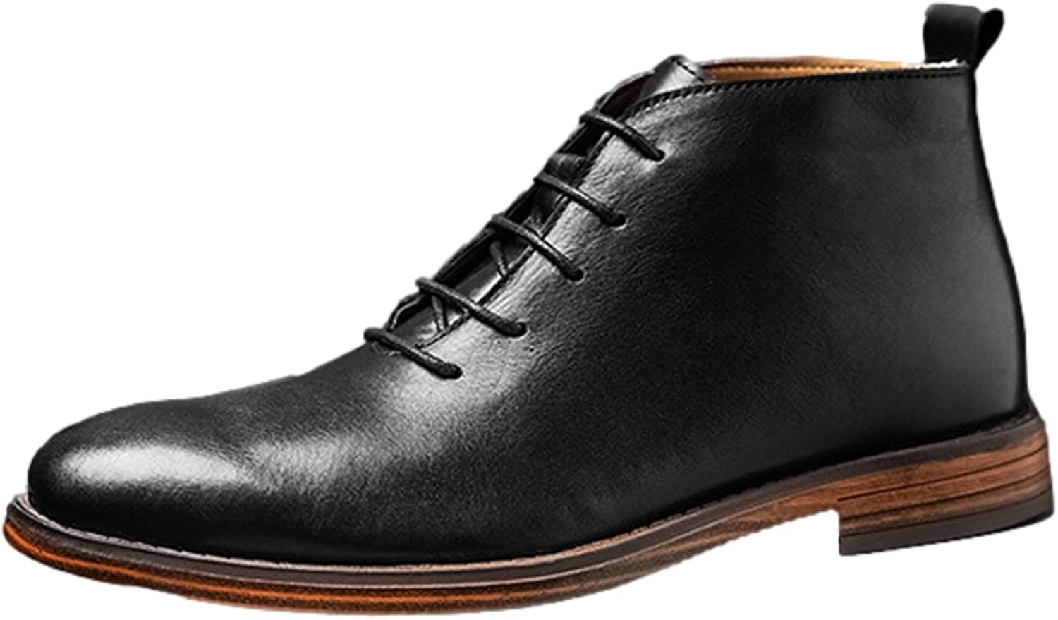 

Rismart Платье Стильные Ботинки Мужские Кожаные Зимние Ботинки на Щиколотку, черный