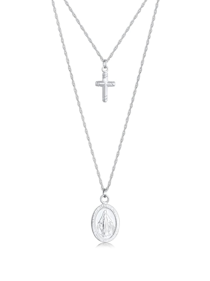 

Elli Колье с крестом из серебра 925 пробы, изображением Девы Марии в серебре