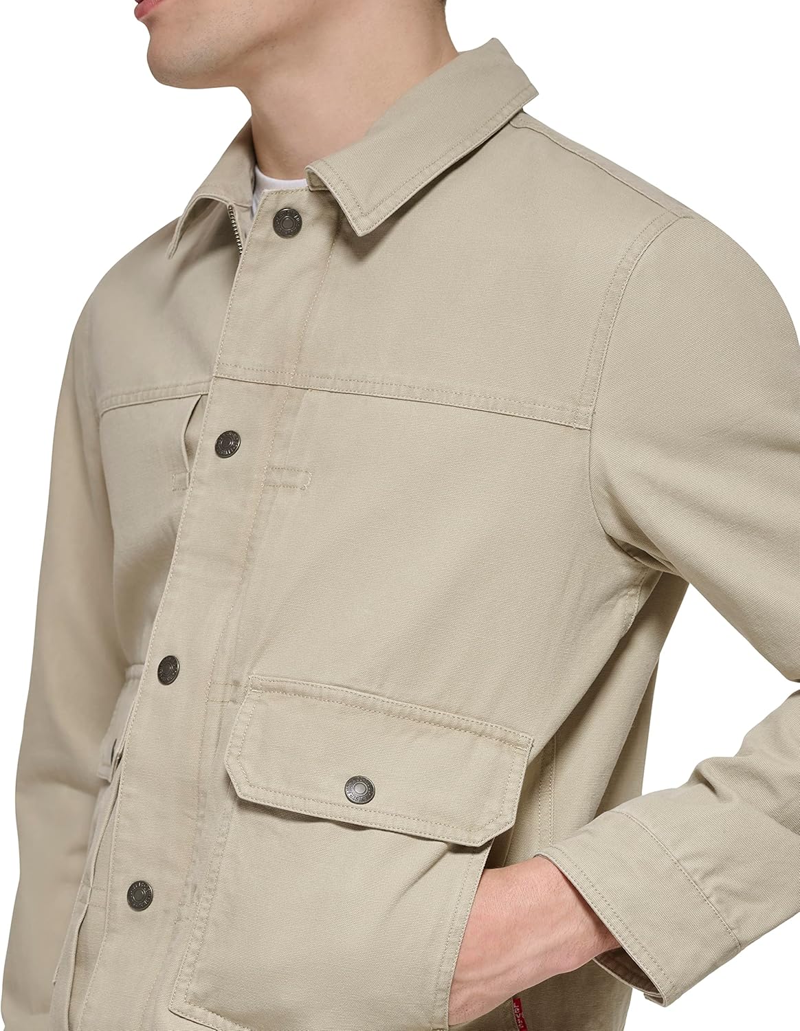 Мужская легкая куртка-рубашка Levi's для дальнобойщиков Levi's, Stone Cotton Canvas — фото 3