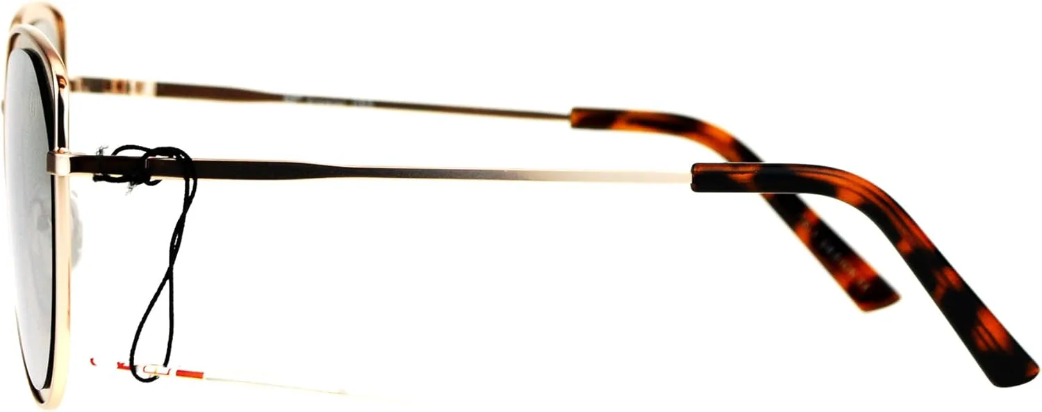 

Дизайнерские модные солнцезащитные очки JuicyOrange для женщин, металлическая ретро-оправа, полукруглая форма, защита от УФ-излучения UV 400, Gold (Silver Mirror)