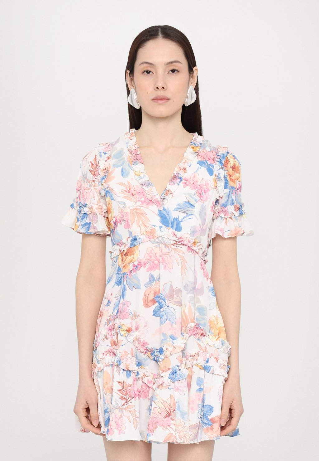 

Повседневное платье MARIANNES FLORAL V NECK MINI DRESS Needle & Thread, мультиколор