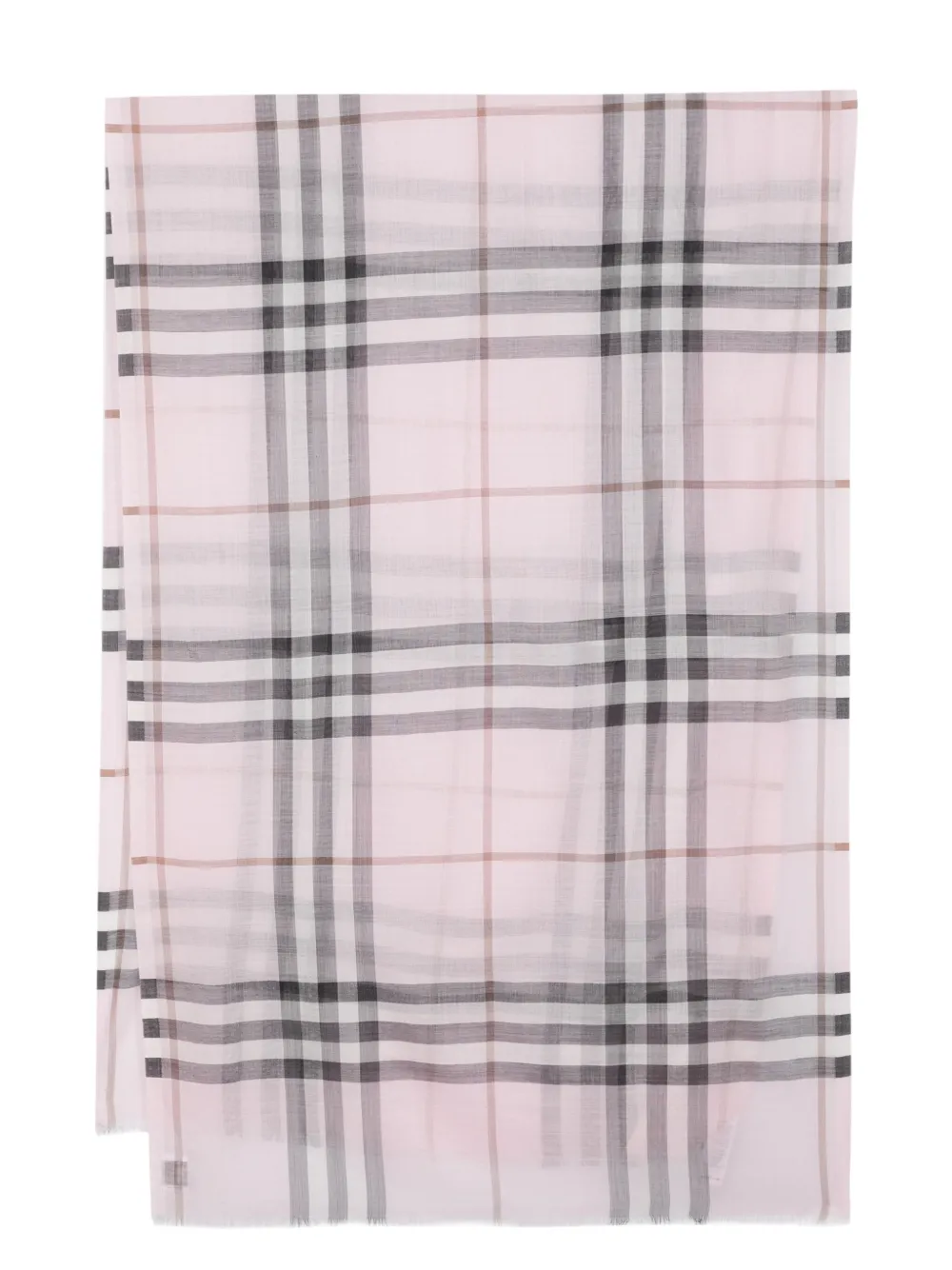 

Шарф Giant Check из смесовой шерсти BURBERRY, розовый