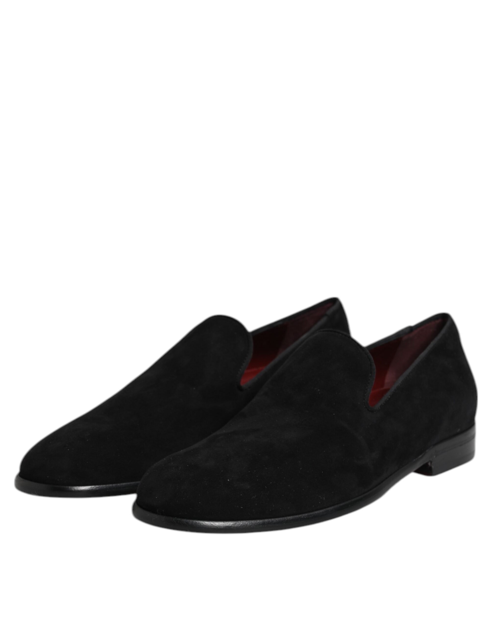 Черные замшевые туфли-лоферы Slip On, формальная обувь Dolce & Gabbana, Black — фото 4
