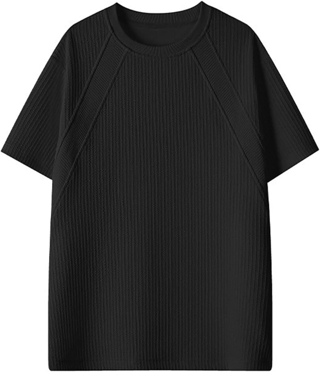 

Мужская футболка Casual Knit Texture: свободный оверсайз с коротким рукавом